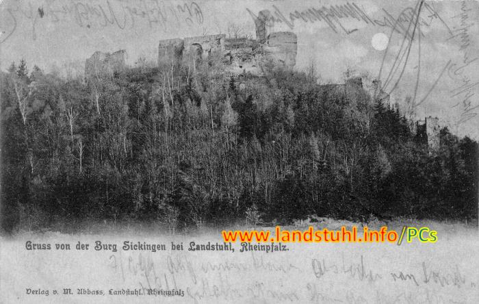 Gruss von der Burg Sickingen bei Landstuhl, Rheinpfalz