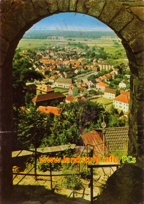 Blick von der Burgruine Sickingen auf die Stadt