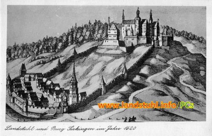 Landstuhl und Burg Sickingen im Jahre 1620