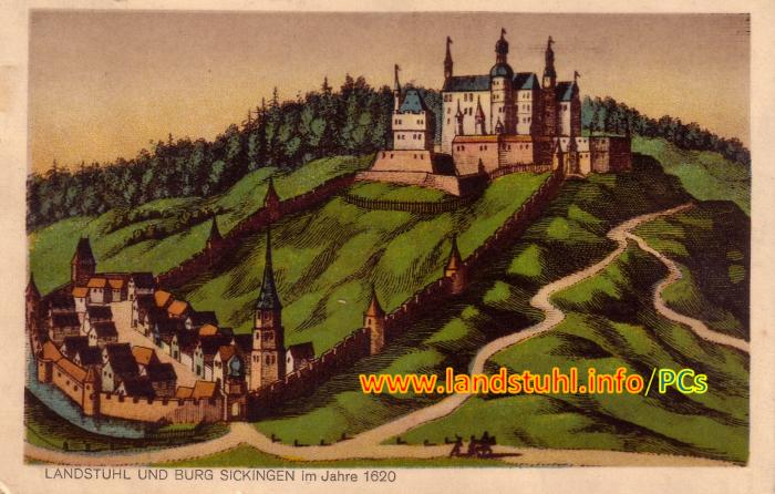 Landstuhl und Burg Sickingen im Jahr 1620