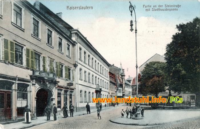 Partie an der Steinstraße mit Stadthausbrunnen